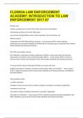 FLORIDA LAW ENFORCEMENT ACADEMY INTRODUCTION TO LAW ENFORCEMENT 2023/24 UPDATE WITH 100% CORRECT ANSWERS