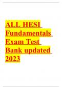ALL HESI FUNDAMENTALS EXAM SPRING 2023.TEST BANK UPDATED.