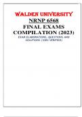 WALDEN UNIVERSITY NRNP 6568 FINAL EXAMS COMPILATION (2023) EXAM ELABORATIONS, QUESTIONS AND SOLUTIONS (100% VERIFIED)