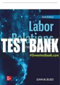 Test Bank For Labor Relations: Striking a Balance, 6th Edition All Chapters - 9781260260502