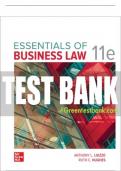 Test Bank For Essentials of Business Law, 11th Edition All Chapters - 9781260734546