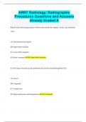 ARRT Radiology&colon; Radiographic Procedures Questions and Answers Already Graded A&plus; 2023&vert;2024 UPDATE LATEST