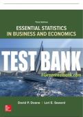 Test Bank For Essential Statistics in Business and Economics, 3rd Edition All Chapters - 9781260239508