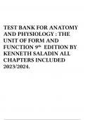 TEST BANK FOR ANATOMY AND PHYSIOLOGY &colon; THE UNIT OF FORM AND FUNCTION 9th EDITION BY KENNETH SALADIN ALL CHAPTERS INCLUDED 2023&sol;2024&period;
