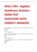 WGU C784 - Applied  Healthcare Statistics  EXAM TEST  QUESTIONS WITH CORRECT ANSWERS