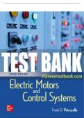 Test Bank For Electric Motors and Control Systems&comma; 3rd Edition All Chapters - 9781260258059