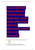 WGU C799 WEB  DEVELOPMENT  FOUNDATIONS  FINAL REAL EXAM  QUESTIONS WITH  VERIFIED  SOLUTIONS LATEST  UPDATED  2023/2024