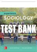 Test Bank For Experience Sociology 4&sol;e&comma; 4th Edition All Chapters - 9781259702730