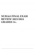 HONDROS FINAL EXAM NUR163 QUESTIONS AND ANSWERS 2023/2024 GRADED A+.