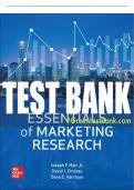 Test Bank For Essentials of Marketing Research, 6th Edition All Chapters - 9781265217181