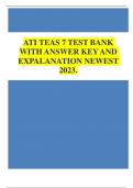 ATI TEAS 7 TEST BANK WITH ANSWER KEY AND EXPALANATION NEWEST 2023