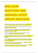 WGU D199  QUESTIONS AND ANSWERS LATEST  UPDATE 2023/2024