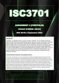 ISC3701 Assignment 4 (PORTFOLIO COMPLETE ANSWERS) 2023 (806369) - DUE 8 September 2023