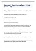 Prescott's Microbiology Exam 1 Study Guide questions with correct answers -LRC