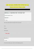 A&P 1 101 Module 2 RESPIRATORY SYSTEM TEST Exam 2-Portage Learning Questions and Answers &lpar;2023 &sol; 2024&rpar; &lpar;Verified Answers&rpar;