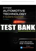 Test Bank For Automotive Technology:  A Systems Approach - 7th - 2020 All Chapters - 9781337794213
