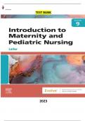 Introduction to Maternity and Pediatric Nursing 9th Edition by Gloria Leifer   - Complete, Elaborated and  Latest ALL Chapters(1-34) Included |326| Pages - Questions & Answers- Test bank