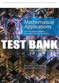 Test Bank For Mathematical Applications for the Management, Life, and Social Sciences - 12th - 2019 All Chapters - 9781337625340