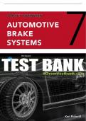 Test Bank For Today's Technician: Automotive Brake Systems, Classroom and Shop Manual Pre-Pack - 7th - 2019 All Chapters - 9781337564526