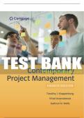 Test Bank For Contemporary Project Management - 4th - 2019 All Chapters - 9781337406451
