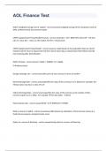 AOL Finance Test exam 2023 with 100&percnt; correct answers