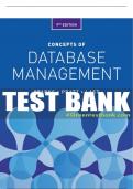 Test Bank For Concepts of Database Management - 9th - 2019 All Chapters - 9781337093422