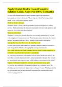 Psych Mental Health Exam &lpar;Complete Solution Guide&comma; Answered 100&percnt; Correctly&rpar;