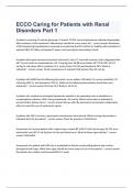 ECCO Caring for Patients with Renal Disorders&colon; Part 1 exam questions and 100&percnt; correct answers