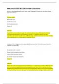 Nursing>Maternal Child NCLEX Review Questions &lpar;A&plus; Guaranteed&rpar;
