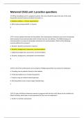 Maternal Child unit 1 practice questions With Answers Fully Solved
