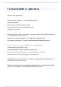 Fundamentals to Insurance exam questions and 100&percnt; correct answers