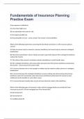 Fundamentals of Insurance Planning Practice Exam 2023 questions and complete correct answers