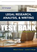 Test Bank For Legal Research, Analysis, and Writing - 5th - 2024 All Chapters - 9780357619445