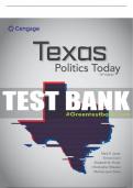 Test Bank For Texas Politics Today - 19th - 2022 All Chapters - 9780357506721