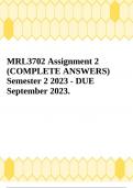 MRL3702 Assignment 2 (COMPLETE ANSWERS) Semester 2 2023 - DUE September 2023.