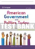 Test Bank For American Government and Politics Today: The Essentials - 20th - 2022 All Chapters - 9780357458426