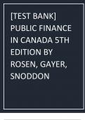 TEST BANK] PUBLIC FINANCE IN CANADA 5TH EDITION BY ROSEN, GAYER, SNODDON