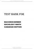 Test Bank for Macionis Gerber, Sociology, Ninth Canadian Edition.