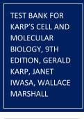 Test Bank for Karp’s Cell and Molecular Biology, 9th Edition, Gerald Karp, Janet Iwasa, Wallace Marshall.