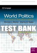 Test Bank For World Politics: Trend and Transformation - 17th - 2021 All Chapters - 9780357141809