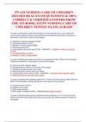 PN ATI NURSING CARE OF CHILDREN  2023&sol;2024 REAL EXAM QUESTIONS & 100&percnt;  CORRECT & VERIFIED ANSWERS FROM  THE ATI BOOK&vert; ATI PN NURSING CARE OF  CHILDREN NEWEST EXAM&vert; AGRADE