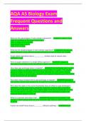 AQA AS Biology Exam  Frequent Questions and  Answers