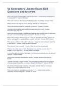 Va Contractors License Exam 2023 Questions and Answers