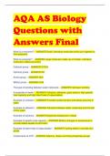 AQA AS Biology  Questions with  Answers Final