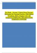 Test Bank - Abrams&rsquo; Clinical Drug Therapy&colon; Rationales for Nursing Practice&comma; 12th Edition &lpar;Frandsen&comma; 2021&rpar;&comma; Chapter 1-61 &vert; All Chapters