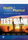 Test Bank For Health & Physical Assessment in Nursing 4th Edition All Chapters - 9780136873099