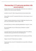 Pharmacology LVN quiz prep questions with correct answers