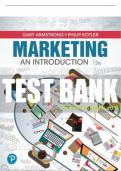 Test Bank For Marketing: An Introduction 15th Edition All Chapters - 9780137704408