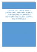 Test Bank For Current Medical Diagnosis And Treatment 2023 62nd Edition By By Maxine Papadakis, Stephen Mcphee, Michael Rabow & Kenneth Mcquaid Updated