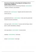 Structure & Function of the Body Ed 16 Patton Ch 16 &lpar;Latest 2023&rpar;  RATED A&plus;